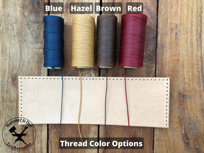 thread color options for the Handmade Natural Bifold Leather Card Wallet
