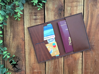 Handmade Brown Leather Passport Cover