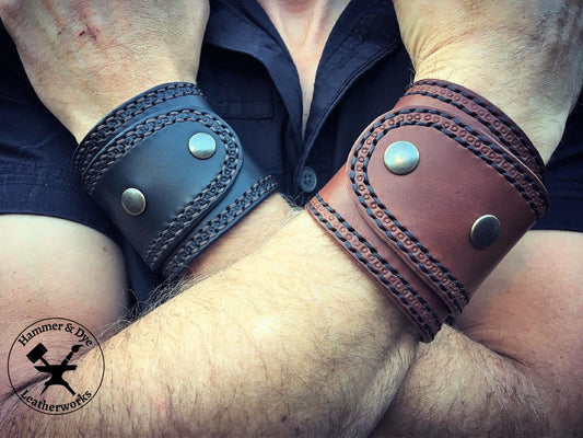 wide leather cuff bracelet