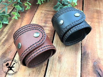 wide leather cuff bracelet