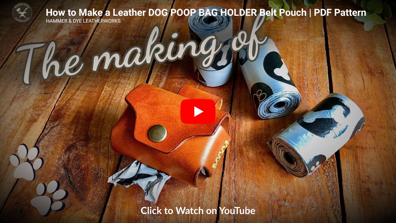 dog poop bag holder pattern leathercraft tutorial