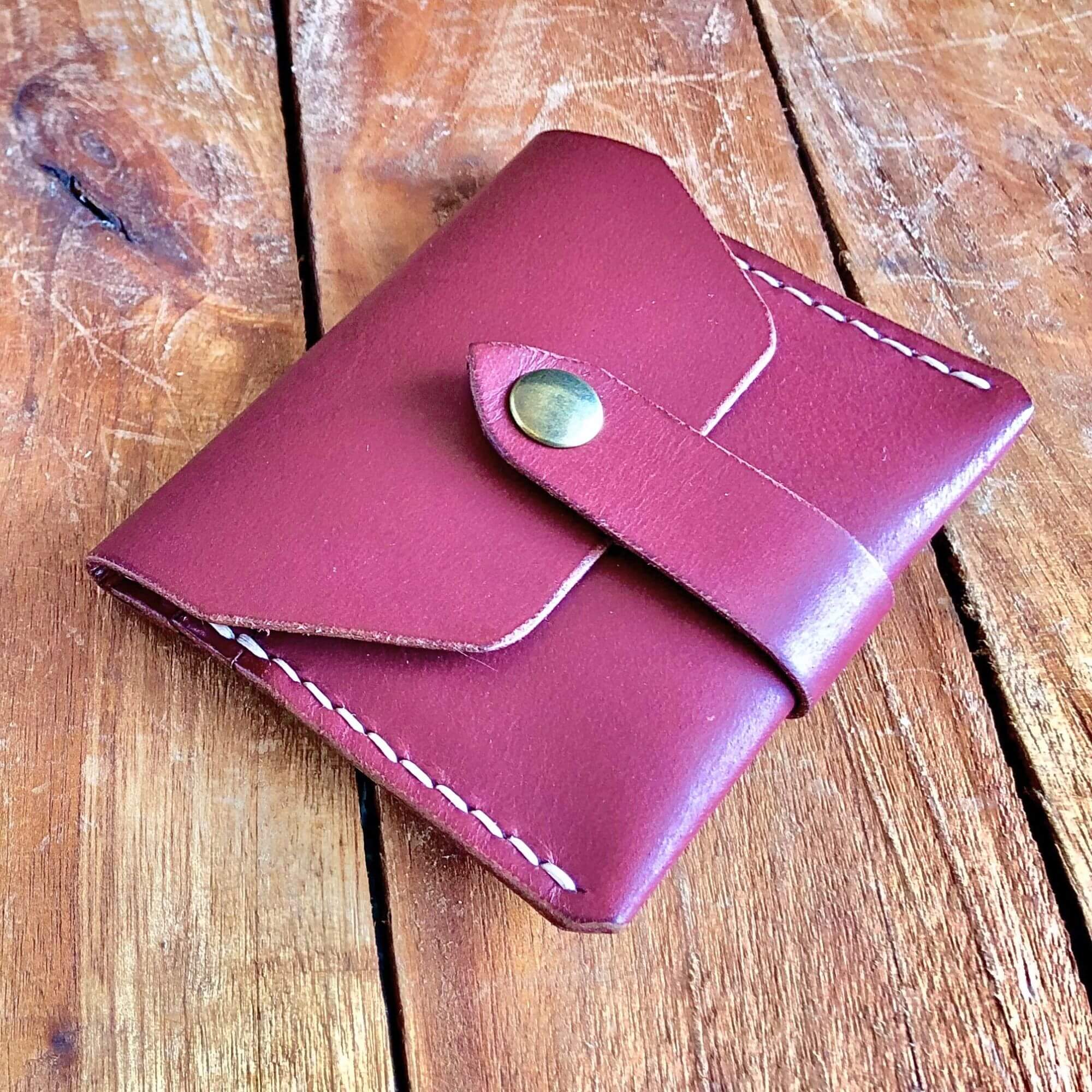 Small Wallet Bundle 7 leather card card wallet with a strap and snap closure
