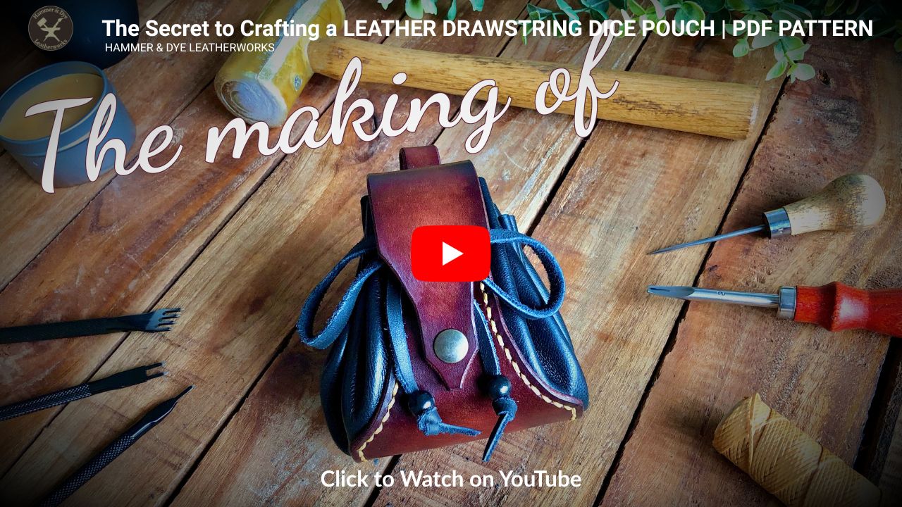 Crafting a leather drawstring dice pouch