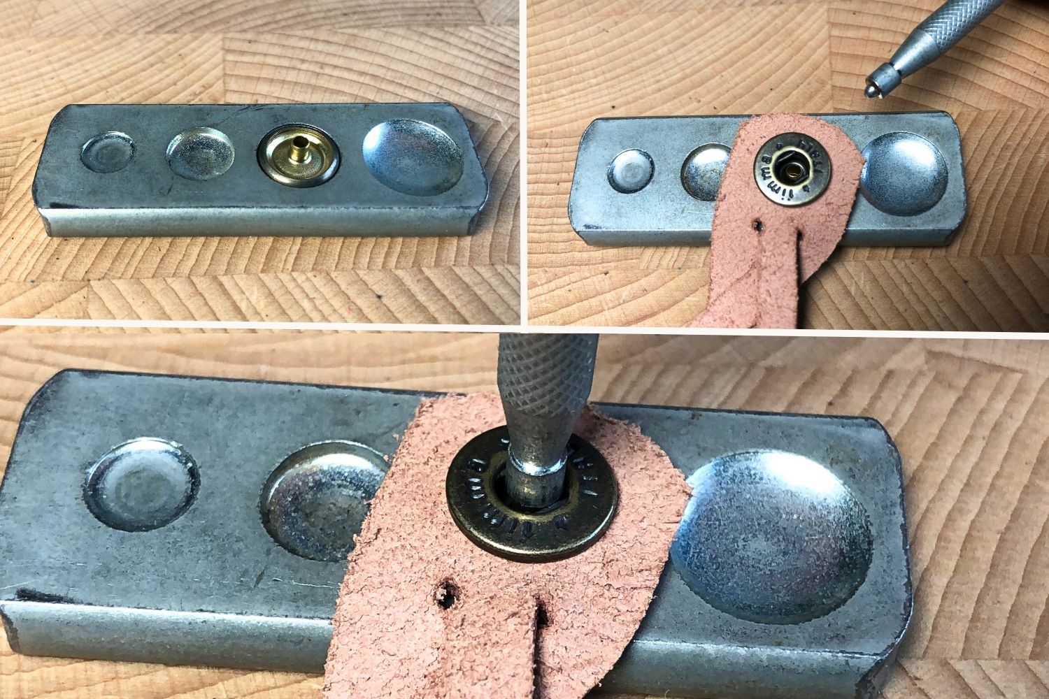 How to Set Snaps 8 How to set snaps: The installation of cap and socket of a glove snap in leather